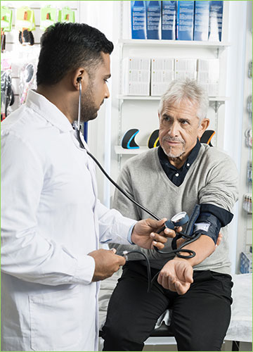 Man getting blood pressure taken