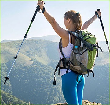 Woman Hiking in Mountains