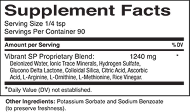 Silica Plus Nutrition Facts